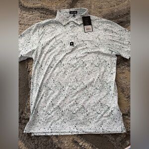 Bad Birdie White Polo with Black Speckles